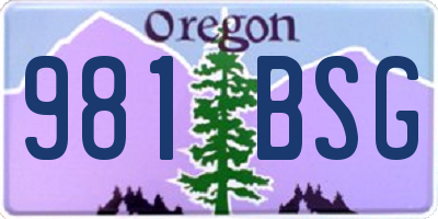 OR license plate 981BSG