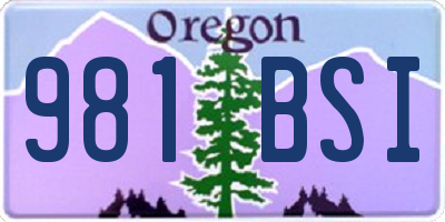 OR license plate 981BSI