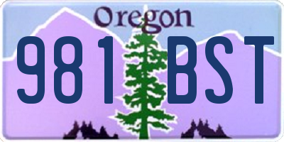 OR license plate 981BST