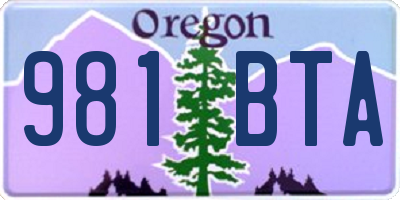 OR license plate 981BTA