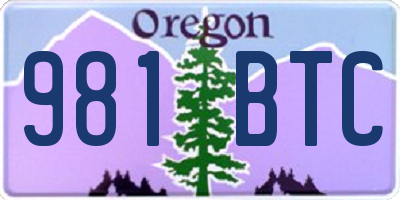 OR license plate 981BTC