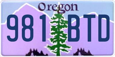 OR license plate 981BTD