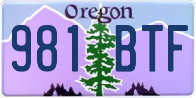 OR license plate 981BTF