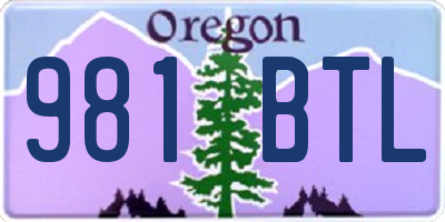 OR license plate 981BTL