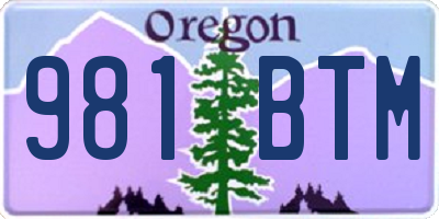 OR license plate 981BTM