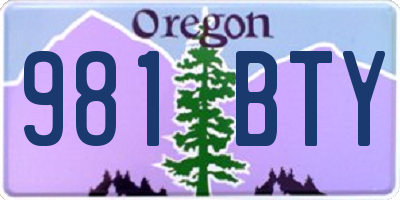 OR license plate 981BTY