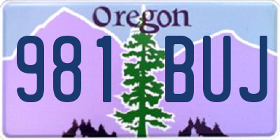 OR license plate 981BUJ
