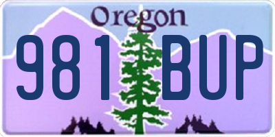 OR license plate 981BUP