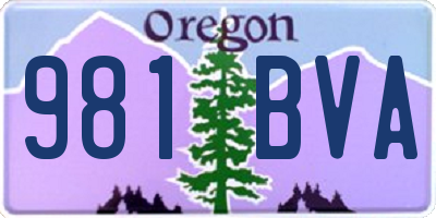 OR license plate 981BVA