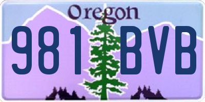OR license plate 981BVB