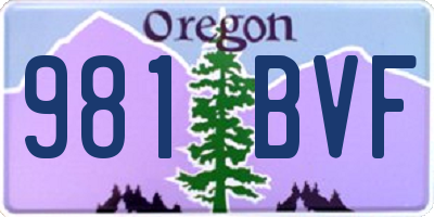 OR license plate 981BVF