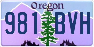 OR license plate 981BVH