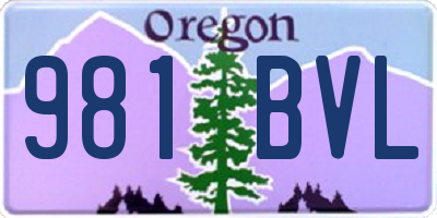 OR license plate 981BVL