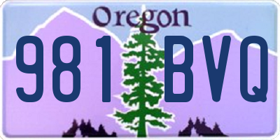 OR license plate 981BVQ