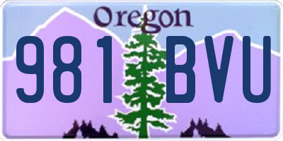 OR license plate 981BVU