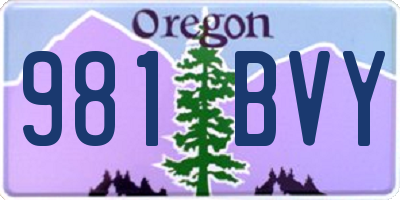 OR license plate 981BVY