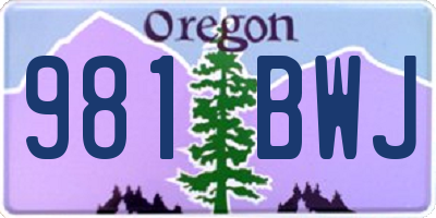 OR license plate 981BWJ