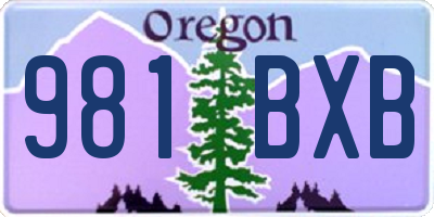 OR license plate 981BXB