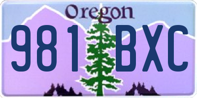 OR license plate 981BXC