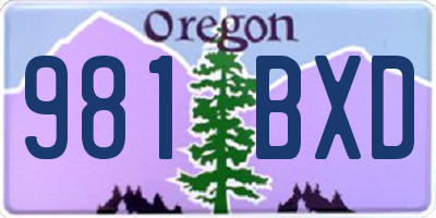OR license plate 981BXD