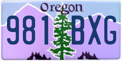 OR license plate 981BXG