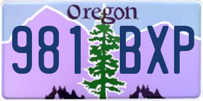 OR license plate 981BXP