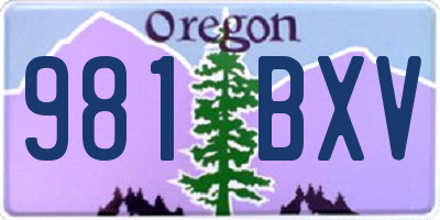 OR license plate 981BXV