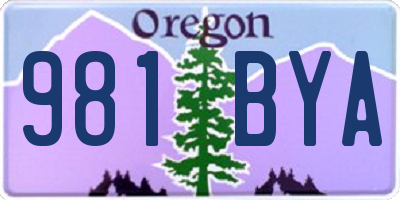 OR license plate 981BYA