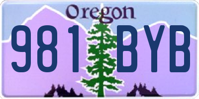 OR license plate 981BYB
