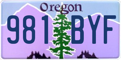 OR license plate 981BYF