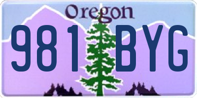 OR license plate 981BYG