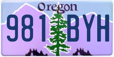 OR license plate 981BYH