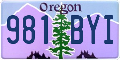 OR license plate 981BYI