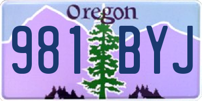 OR license plate 981BYJ