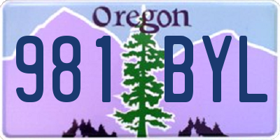 OR license plate 981BYL