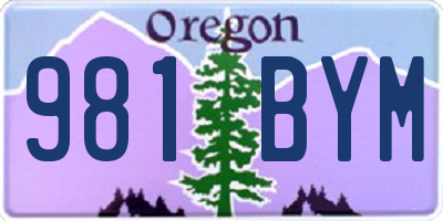 OR license plate 981BYM