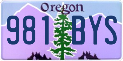 OR license plate 981BYS