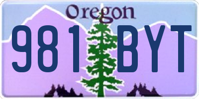 OR license plate 981BYT