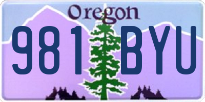 OR license plate 981BYU