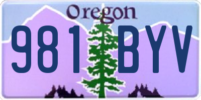 OR license plate 981BYV