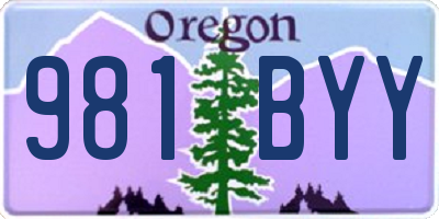 OR license plate 981BYY