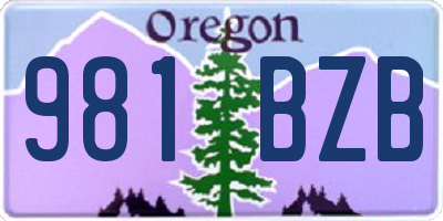 OR license plate 981BZB