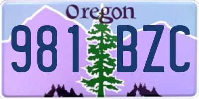 OR license plate 981BZC