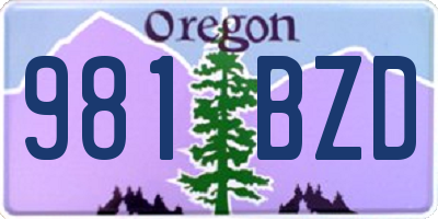 OR license plate 981BZD