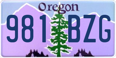OR license plate 981BZG