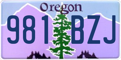 OR license plate 981BZJ