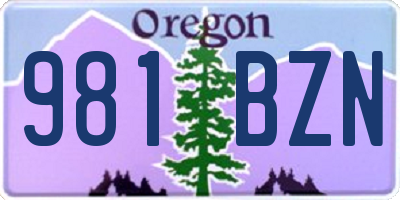 OR license plate 981BZN