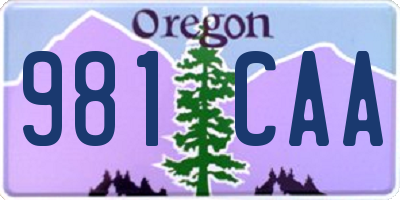 OR license plate 981CAA