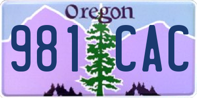 OR license plate 981CAC