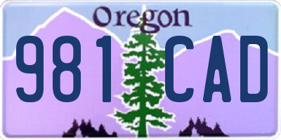 OR license plate 981CAD